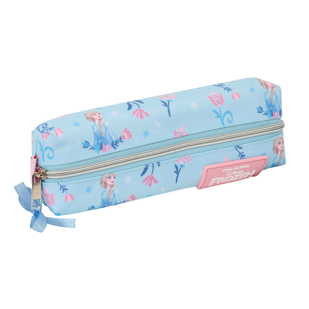 Estuche Portatodo Infantil Frozen Ice Magic Azul Claro 22x4x7 cm con Cremallera 3