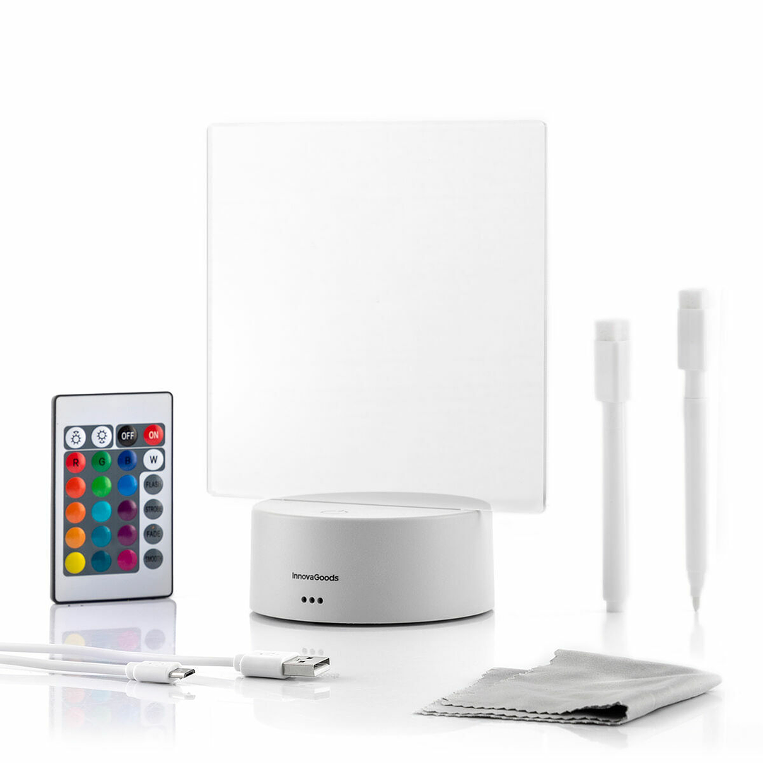 Tablero LED de Notas y Mensajes Lemo InnovaGoods con Iluminación RGB y Mando a Distancia 1