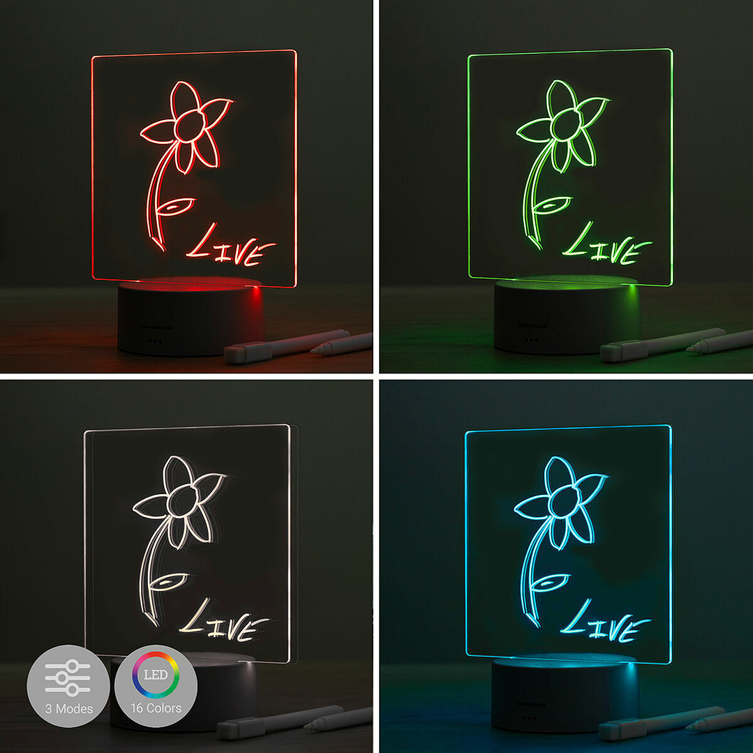 Tablero LED de Notas y Mensajes Lemo InnovaGoods con Iluminación RGB y Mando a Distancia 9