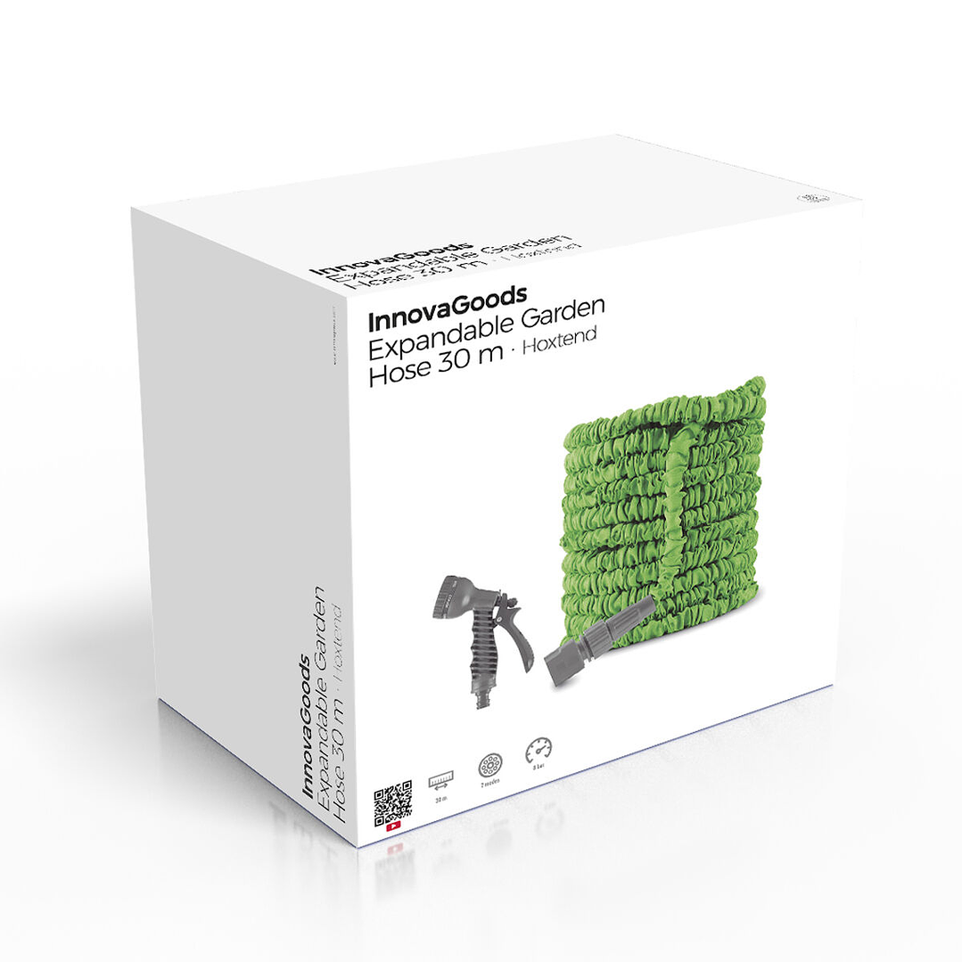 Manguera de Jardín Extensible Hoxtend InnovaGoods 30 m  Pistola de Riego con 7 Chorros y Bolsa de Transporte 5