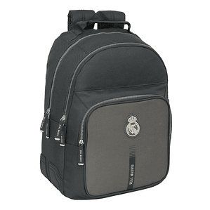 Mochila Escolar Real Madrid C.F. Gris  Diseño Deportivo y Ergonomía  32x42x15 cm