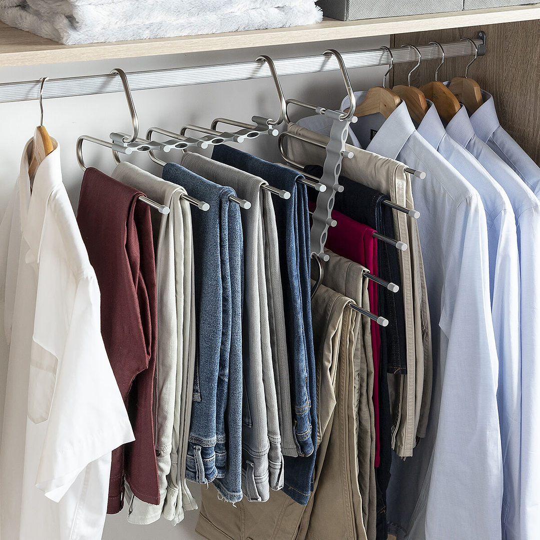 Percha Múltiple para Pantalones 5 en 1 Havser InnovaGoods - Organización Eficiente y Ahorro de Espacio en el Armario 4
