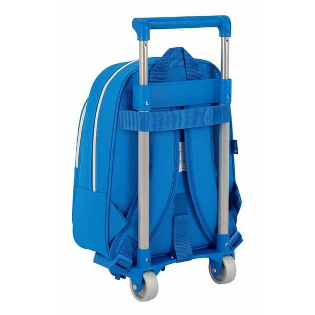 Mochila Escolar con Ruedas RCD Espanyol 705 - Diseño Deportivo Azul y Blanco con Carro Extraíble y Acolchado Ergonómico 2