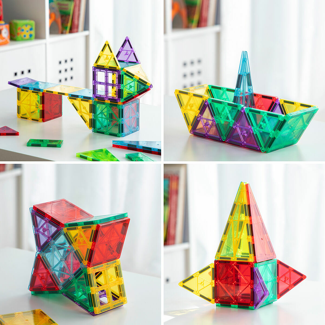 Bloques de Construcción Magnéticos 3D Magoks InnovaGoods - Juego Educativo Infantil de 57 Piezas para Creatividad y Aprendizaje 6