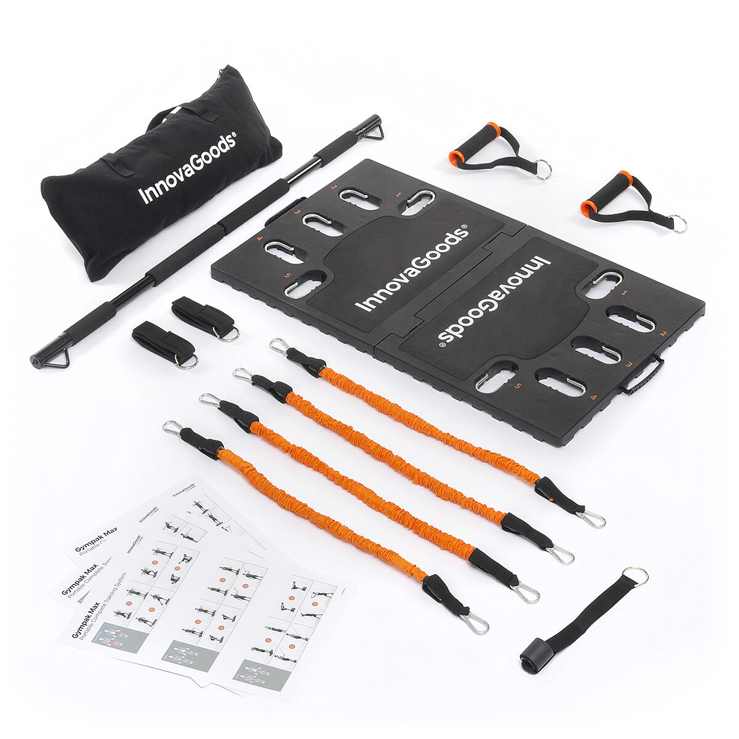 Sistema de Entrenamiento Integral Portátil Gympak Max InnovaGoods – Kit Completo con Bandas de Resistencia y Guía de Ejercicios 1