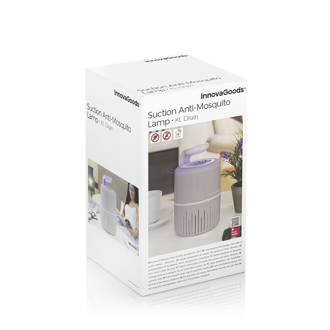 Lámpara Antimosquitos por Succión KL Drain InnovaGoods – Eliminación Silenciosa y Ecológica con Luz UV para Interiores y Exteriores 2