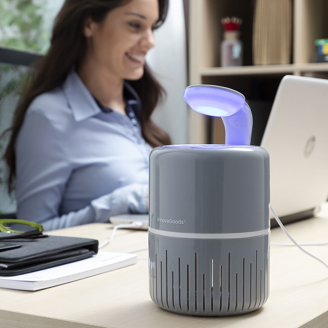 Lámpara Antimosquitos por Succión KL Drain InnovaGoods – Eliminación Silenciosa y Ecológica con Luz UV para Interiores y Exteriores 4