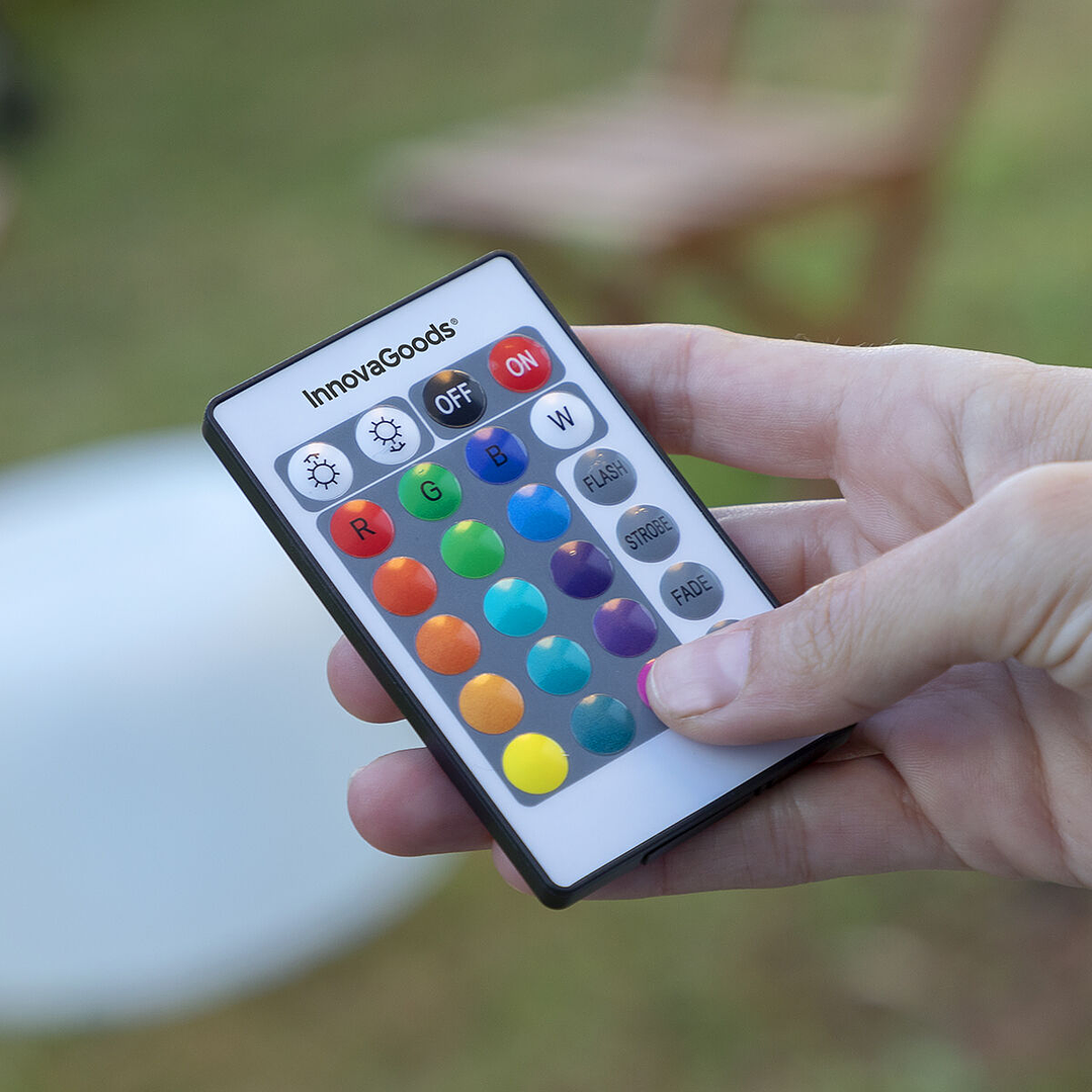 Asiento Hinchable con Luz LED Multicolor Pulight InnovaGoods – Puff Flotante con Mando a Distancia para Interior, Exterior y Piscina 10