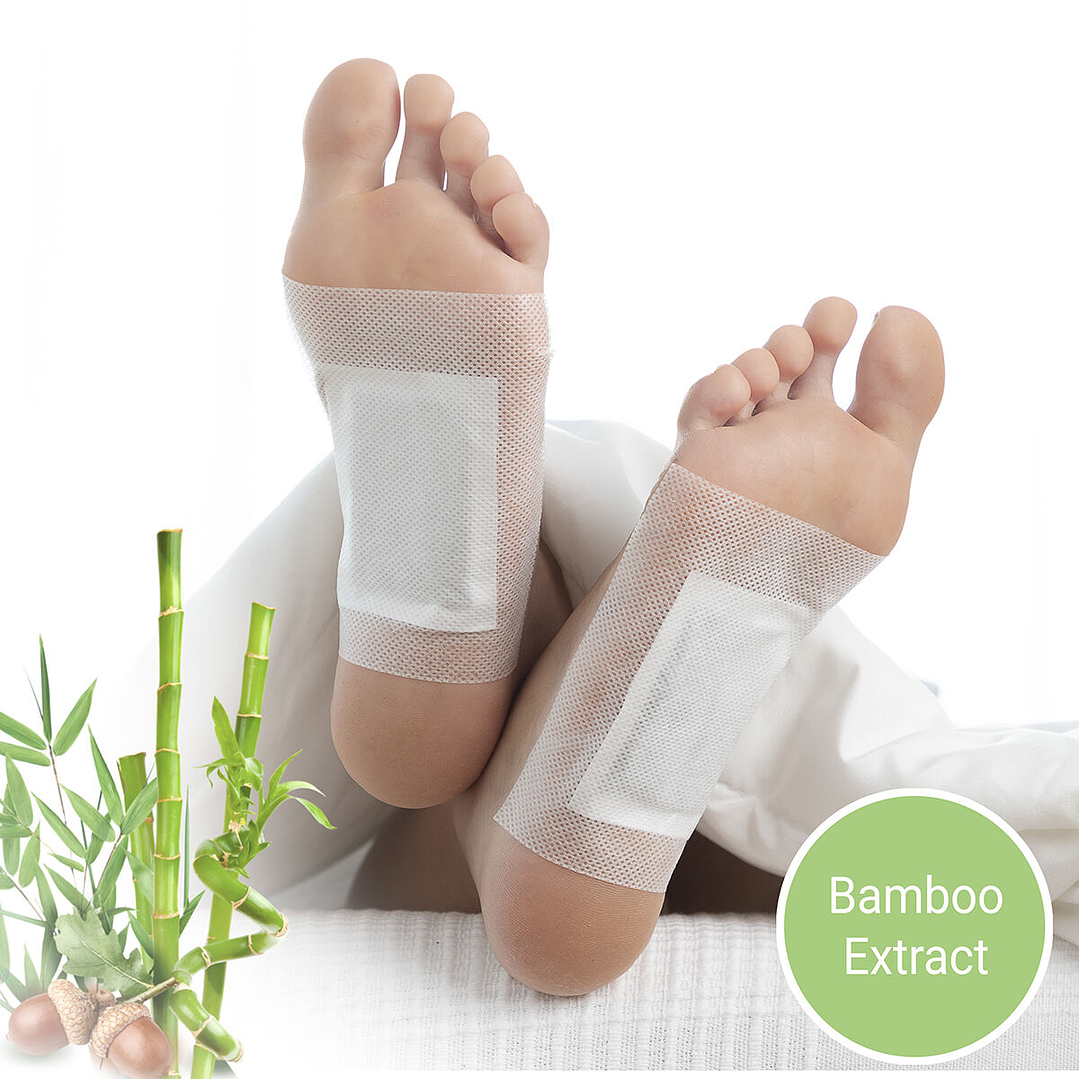 Parches Desintoxicantes para Pies Bamboo InnovaGoods 10 Unidades – Detox Natural, Alivio Muscular y Bienestar desde la Primera Aplicación 1