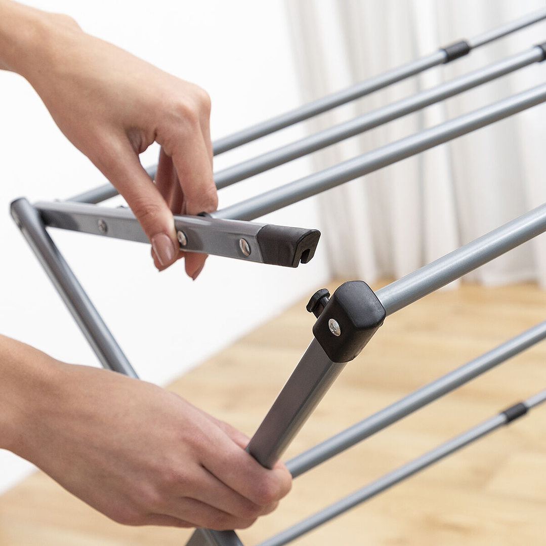 Tendedero Metálico Plegable y Extensible Cloxy InnovaGoods con 3 Alturas y 11 Barras – Secado Eficiente, Compacto y Adaptable para Interiores y Exteriores 2
