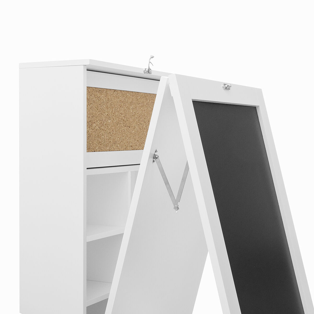 Escritorio Plegable de Pared Woldy InnovaGoods – Diseño Compacto, con Pizarra, Panel de Corcho y Estanterías para Organización Creativa 5