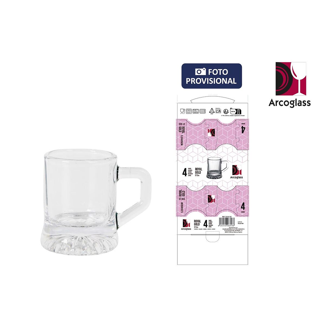 Set de Vasos de Chupito La Mediterránea Royal Gold - Elegancia en 4 Piezas x 24 Unidades para Eventos y Hogar 3