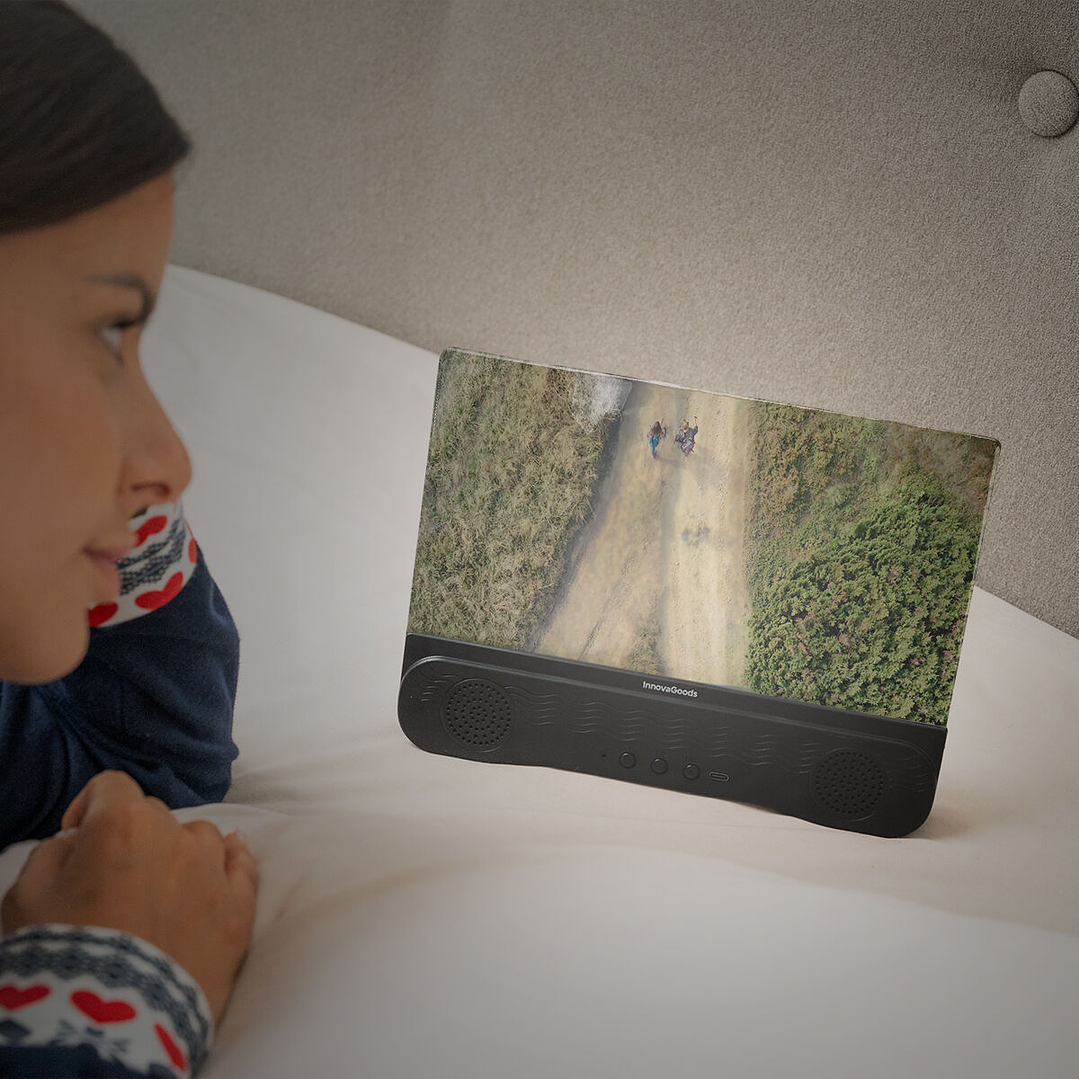 Amplificador de Pantalla para Móviles con Altavoz Recargable Screenier InnovaGoods - Pantalla de 12” con Aumento x3 y Sonido Bluetooth para Disfrutar tus Contenidos 7