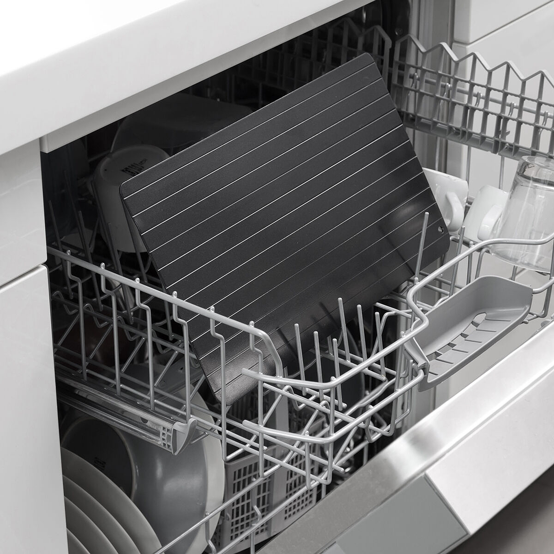 Placa de Descongelación Rápida Qheat InnovaGoods - Bandeja Metálica Antiadherente Sin Electricidad para Alimentos Congelados 4