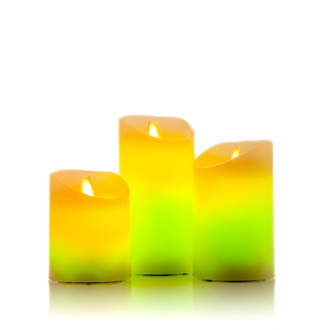 Velas LED Multicolor con Efecto Llama y Mando a Distancia Lendles InnovaGoods – Set de 3 Velas Decorativas 5