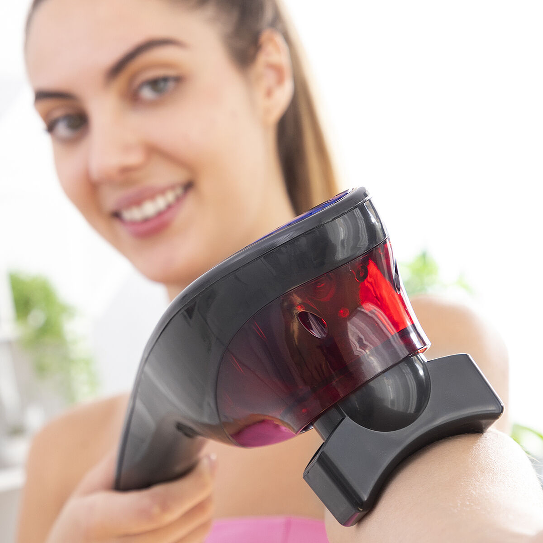 Masajeador de Mano Recargable con Luz Infrarroja Masfin InnovaGoods – 5 Cabezales, 12 Modos y 10 Intensidades 5