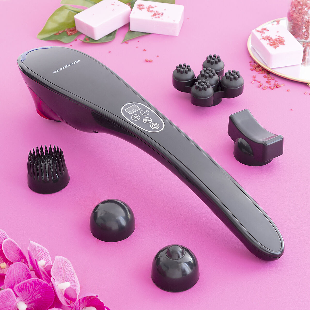 Masajeador de Mano Recargable con Luz Infrarroja Masfin InnovaGoods – 5 Cabezales, 12 Modos y 10 Intensidades 13