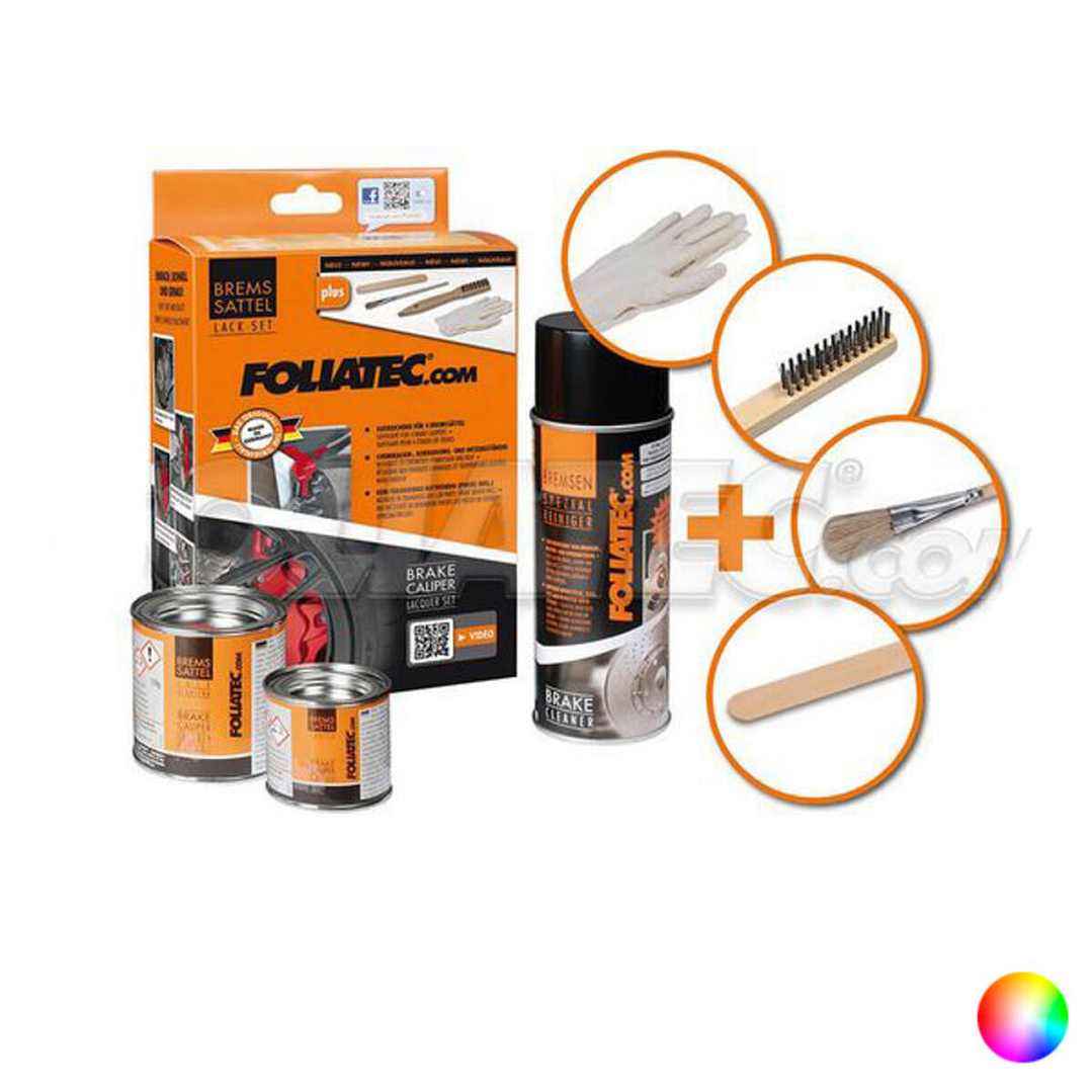 Set de Pintura Foliatec para Pinzas de Freno – 3 Piezas, 500 ml, Acabado Gloss, Colores Blanco, Negro, Turquesa y Negro/Naranja 1