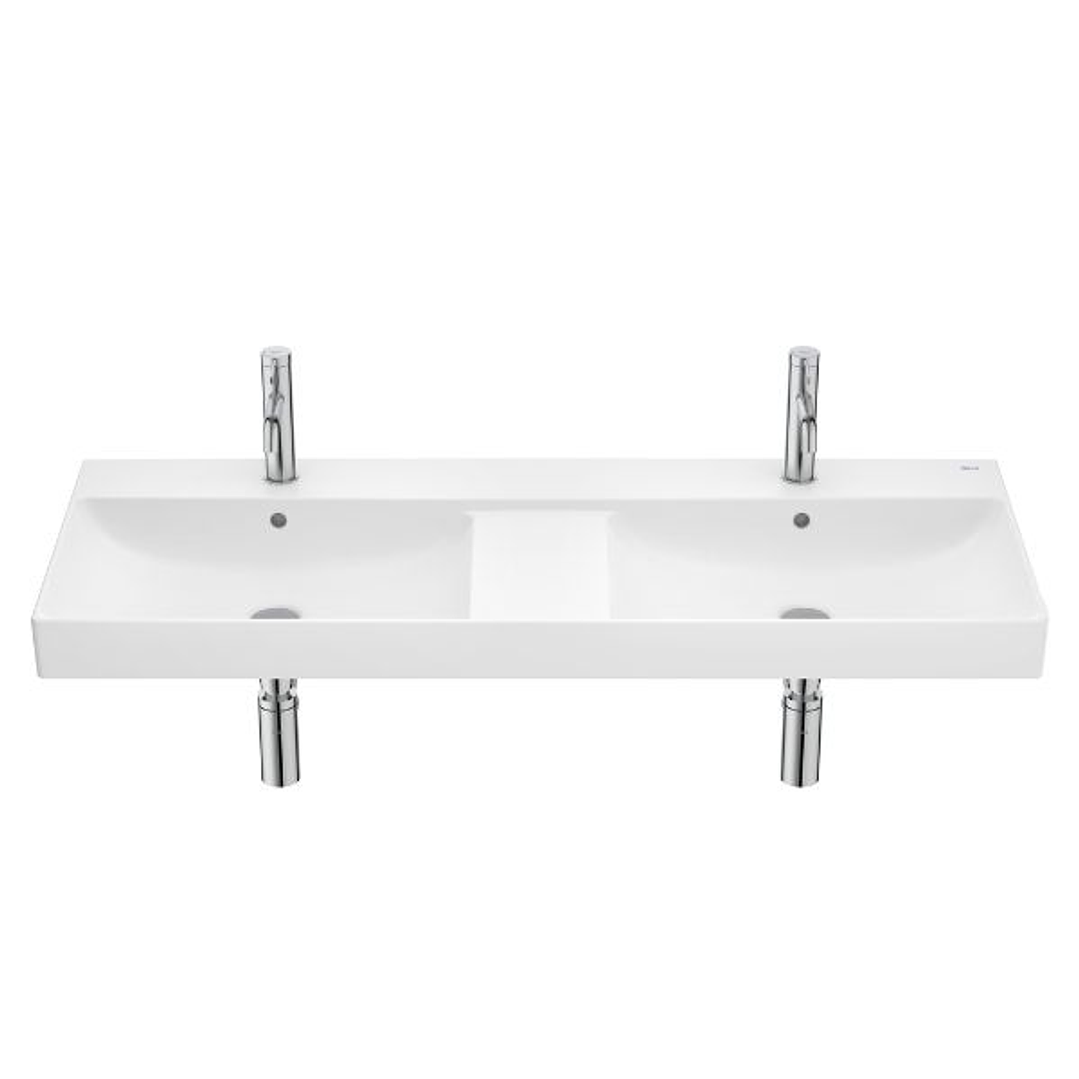 Lavabo Mural Doble GAMA ONA de Fineceramic® – Diseño Rectangular con Repisa Integrada y Alta Resistencia 3