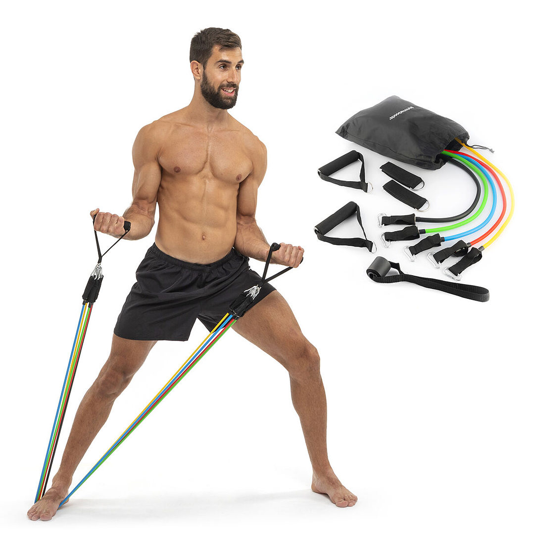 Set de Bandas de Resistencia con Accesorios InnovaGoods 5 Unidades – Entrenamiento Completo en Casa o Gimnasio 1