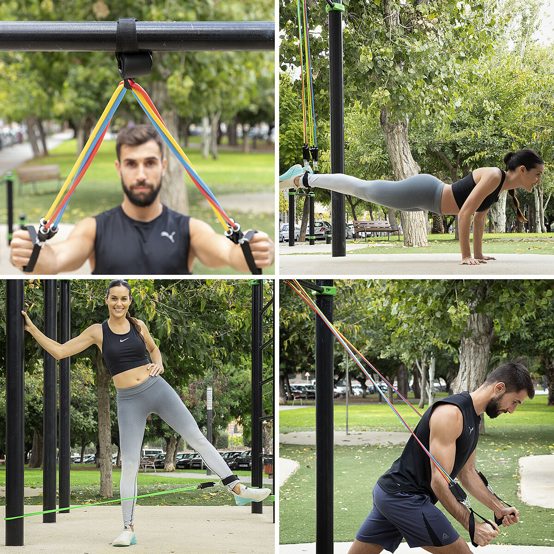 Set de Bandas de Resistencia con Accesorios InnovaGoods 5 Unidades – Entrenamiento Completo en Casa o Gimnasio 7