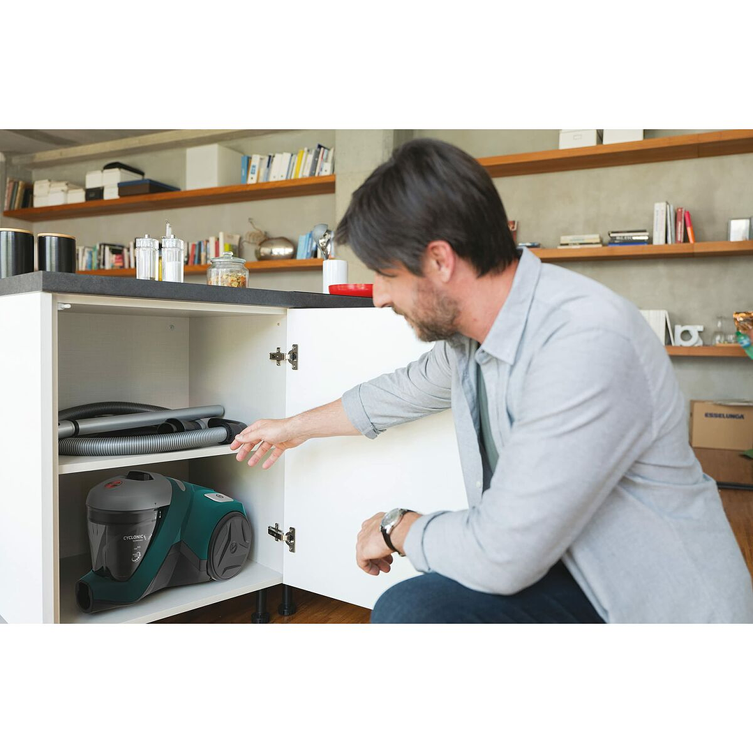 Aspirador Hoover Verde 850W Sin Bolsa con Filtro HEPA 13 y Tecnología Ciclónica 5