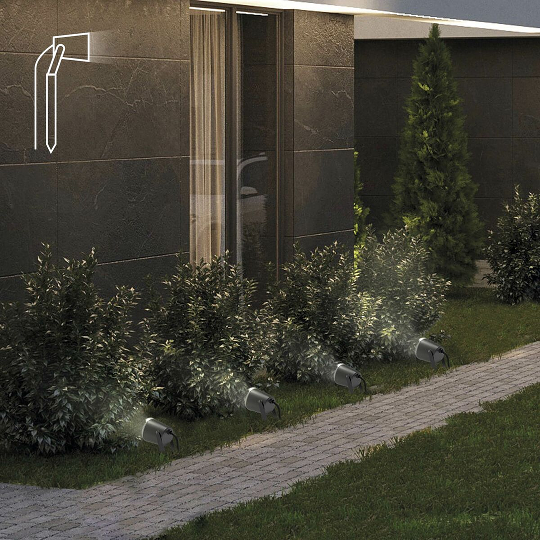 Foco LED KSIX SmartLED Negro 3000K IP65 | Pack de 4 Unidades con 18W de Potencia para Iluminación Exterior y Ambientes Cálidos 10