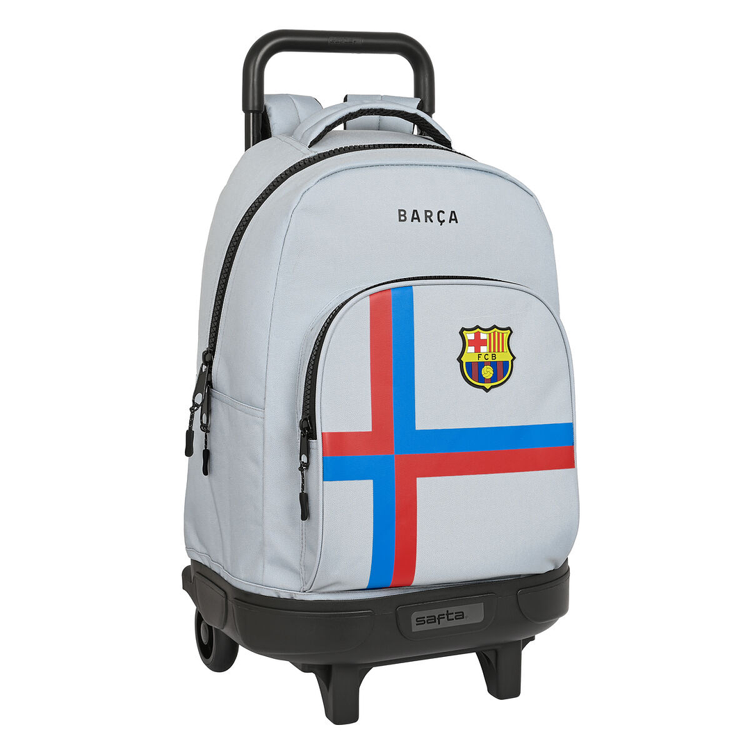 Mochila Escolar con Ruedas F.C. Barcelona Gris 33x45x22 cm – Infantil, Extraíble, Acolchada y con Gran Capacidad 1
