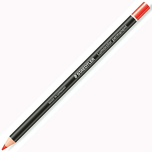 Lápices Permanentes Staedtler Lumocolor Glasochrom Rojo – Set de 12 Unidades de Madera para Escritura y Marcado Profesional