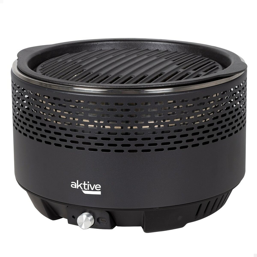 Barbacoa Portátil Aktive Redonda Sin Humo – 34 cm, Acero Inoxidable, con Bolsa de Transporte y Sistema de Ventilación Eficiente 1