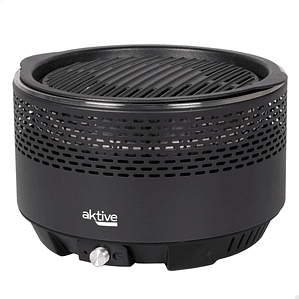 Barbacoa Portátil Aktive Redonda Sin Humo – 34 cm, Acero Inoxidable, con Bolsa de Transporte y Sistema de Ventilación Eficiente