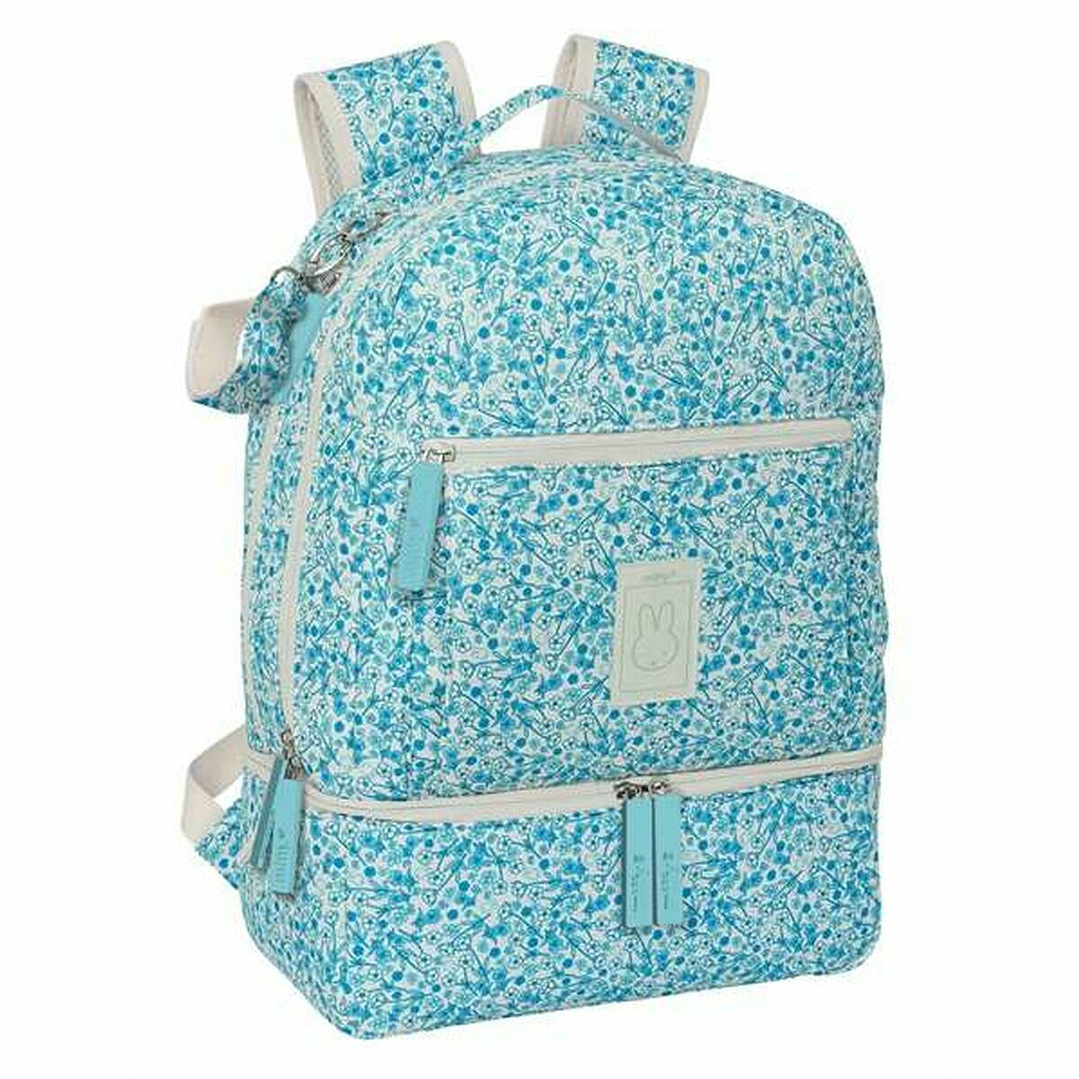 Mochila Organizadora para Carro de Bebé Miffy Garden – Bolsa Turquesa de 15L con Material Reciclado y Diseño Repelente al Agua 1
