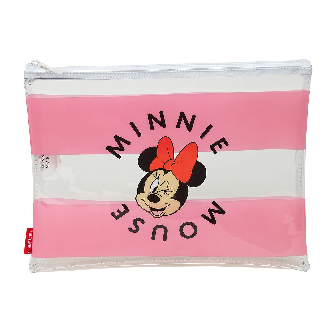 Bolsa Impermeable Minnie Mouse Beach Rosa Transparente – Diseño Disney Original para Playa y Uso Diario 1