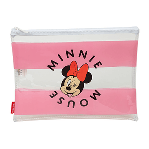 Bolsa Impermeable Minnie Mouse Beach Rosa Transparente – Diseño Disney Original para Playa y Uso Diario