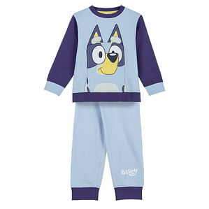 Chándal Infantil Bluey Azul con Sudadera y Pantalón de Algodón y Poliéster para Niños