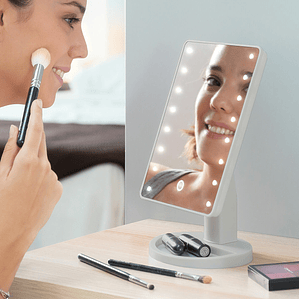 Espejo LED Táctil de Sobremesa Perflex InnovaGoods – Espejo de Maquillaje con Luz Regulable y Diseño Moderno