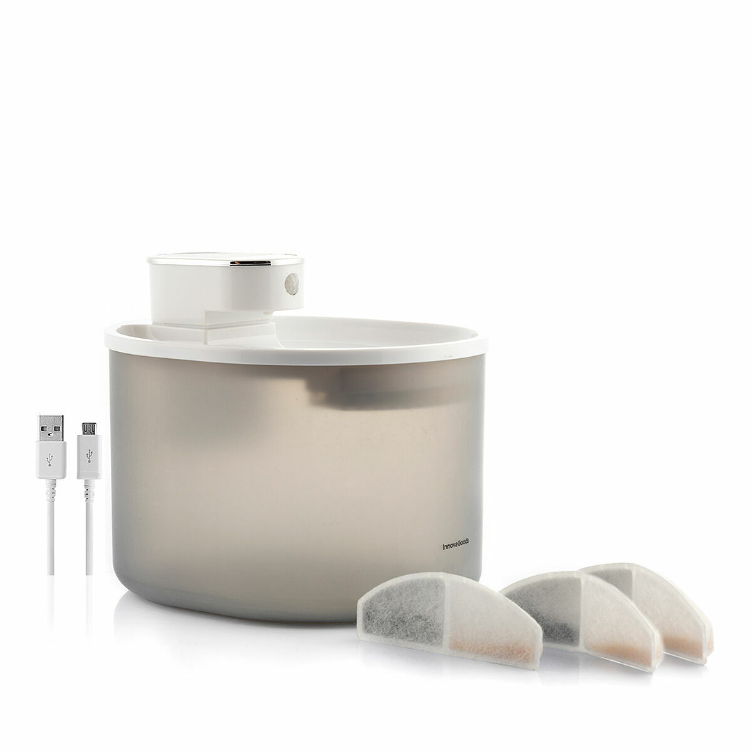 Fuente para Gatos Recargable con Sensor Refopet InnovaGoods – Bebedero Automático Silencioso con Filtros y 3 L de Capacidad 8