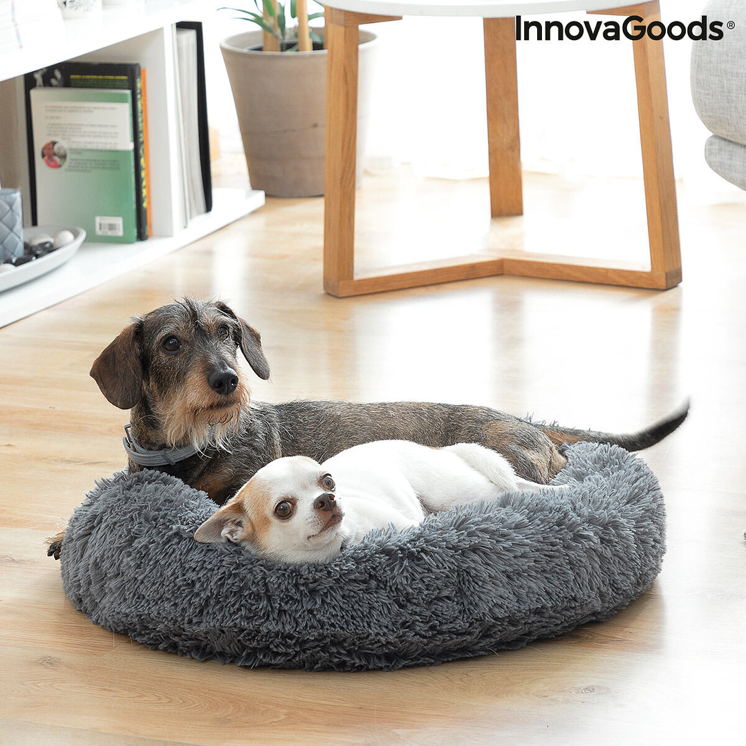 Cama Antiestrés para Mascotas Bepess InnovaGoods Ø 60 cm – Relajante, Extrasuave, Antideslizante y Fácil de Limpiar 5