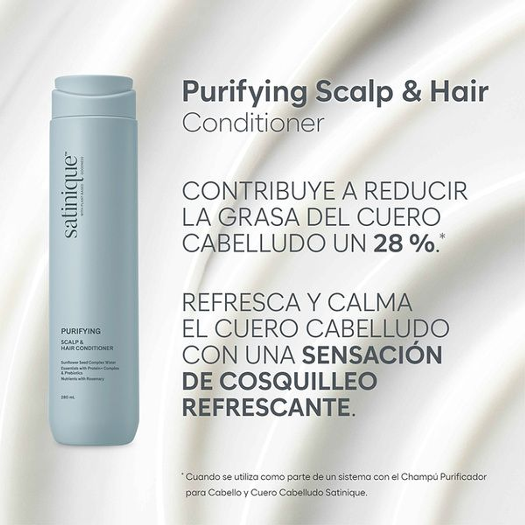 Acondicionador Purificador Satinique™ para Cabello y Cuero Cabelludo – Fórmula Vegetal con Efecto Refrescante, Antigrasa y Fortalecedor 2