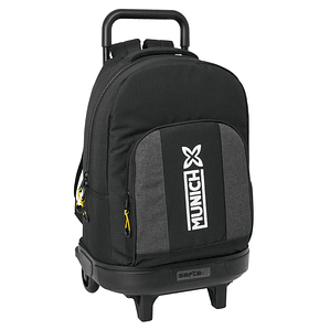Mochila Escolar con Ruedas Munich Topo Negro 33x45x22 cm – Reforzada, Ergonómica y Extraíble con Gran Capacidad y Diseño Funcional
