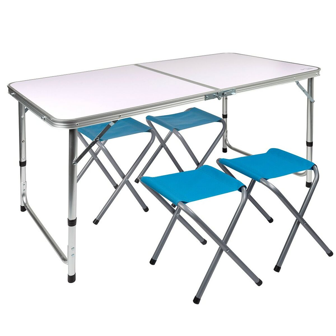 Mesa Plegable Aktive con 4 Taburetes  Mobiliario Compacto y Resistente para Camping y Actividades al Aire Libre 1
