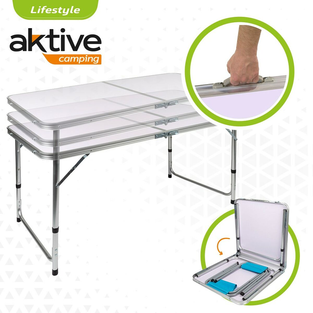 Mesa Plegable Aktive con 4 Taburetes  Mobiliario Compacto y Resistente para Camping y Actividades al Aire Libre 4