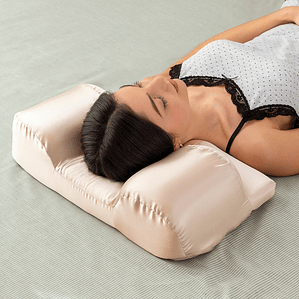 Almohada Cervical Antiarrugas Youthlow InnovaGoods – Funda de Satén, Antiencrespamiento y Diseño Ergonómico para Dormir Mejor