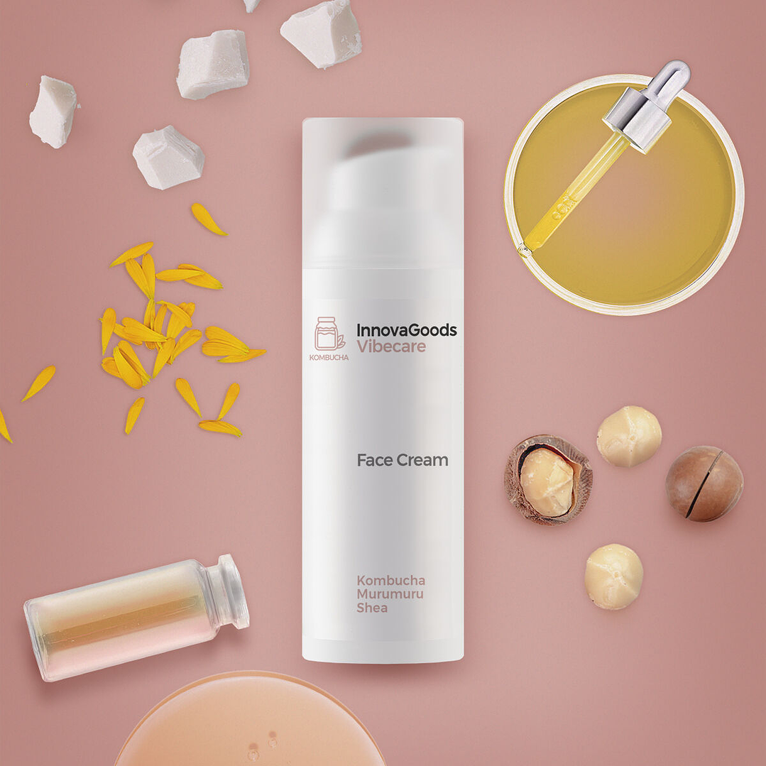 Crema Facial Hidratante Kombucha Vibecare InnovaGoods 50 ml – Cosmética Vegana con Ingredientes Naturales para Todo Tipo de Piel 3