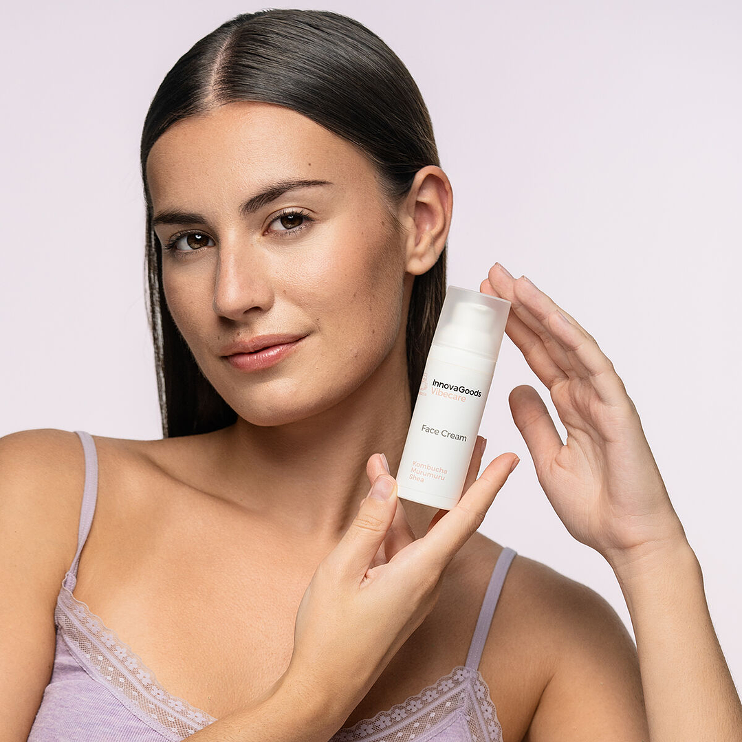 Crema Facial Hidratante Kombucha Vibecare InnovaGoods 50 ml – Cosmética Vegana con Ingredientes Naturales para Todo Tipo de Piel 7
