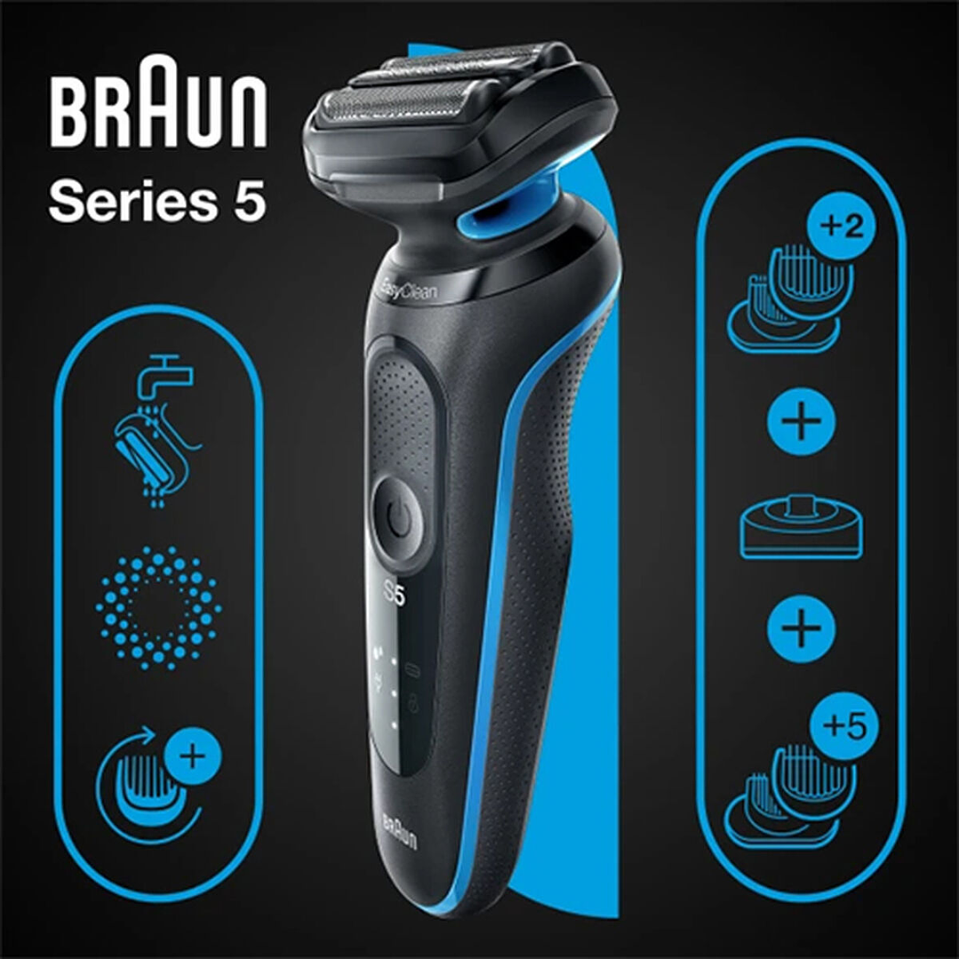 Maquinilla de Afeitar Eléctrica Braun Series 5 Azul – Afeitado Preciso con Batería de Litio y Tecnología Resistente al Agua 2
