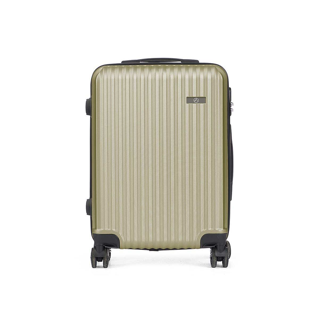 Maleta de Cabina HT-017-N Verde con Rayas 55x35x20 cm – Equipaje Compacto, Resistente y Ligero para Viajes en Avión 1