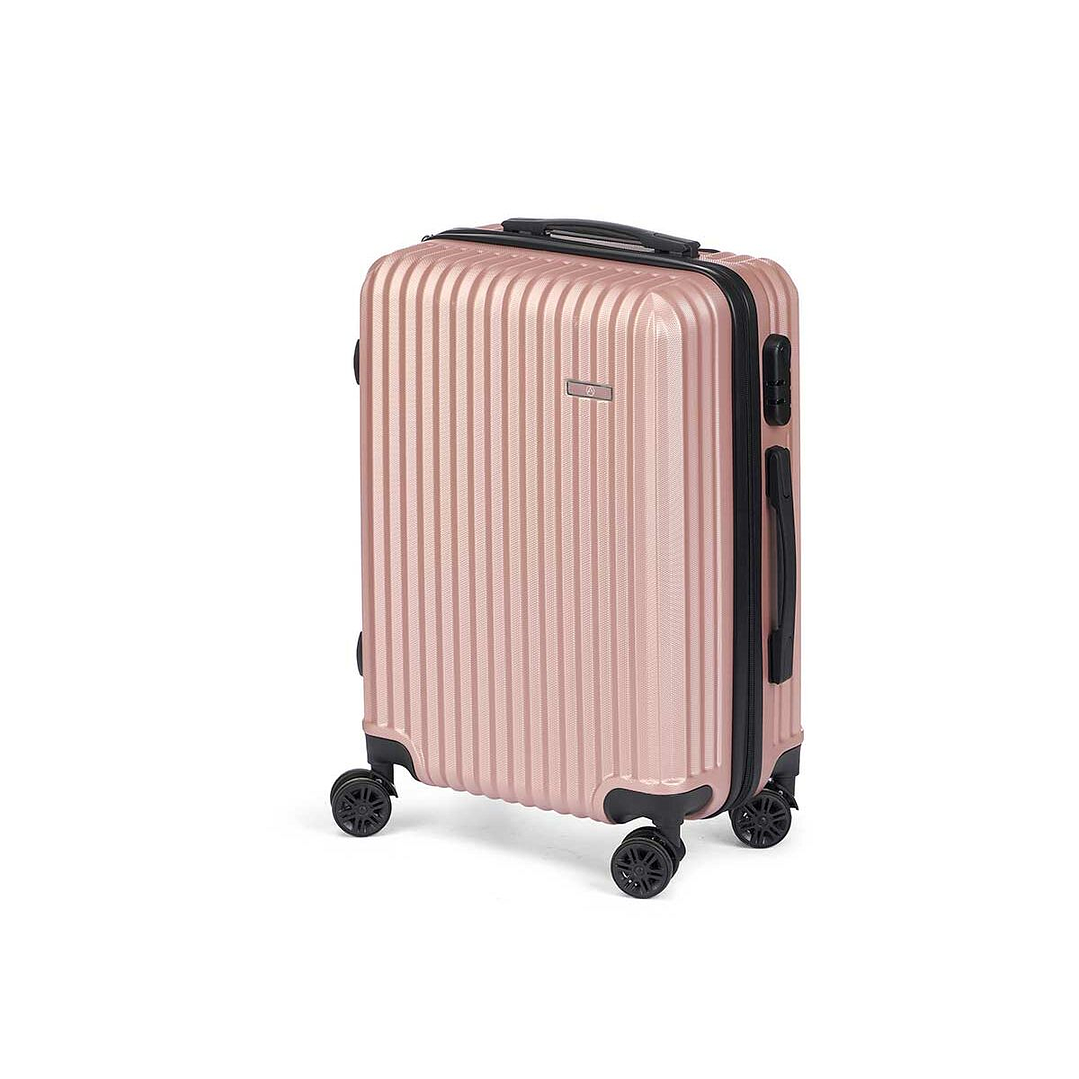 Maleta de Cabina Rosa HT-017-R 55x35x20 cm con Diseño de Rayas – Equipaje Ligero, Resistente y Elegante para Viajes Cortos y Escapadas Urbanas 1