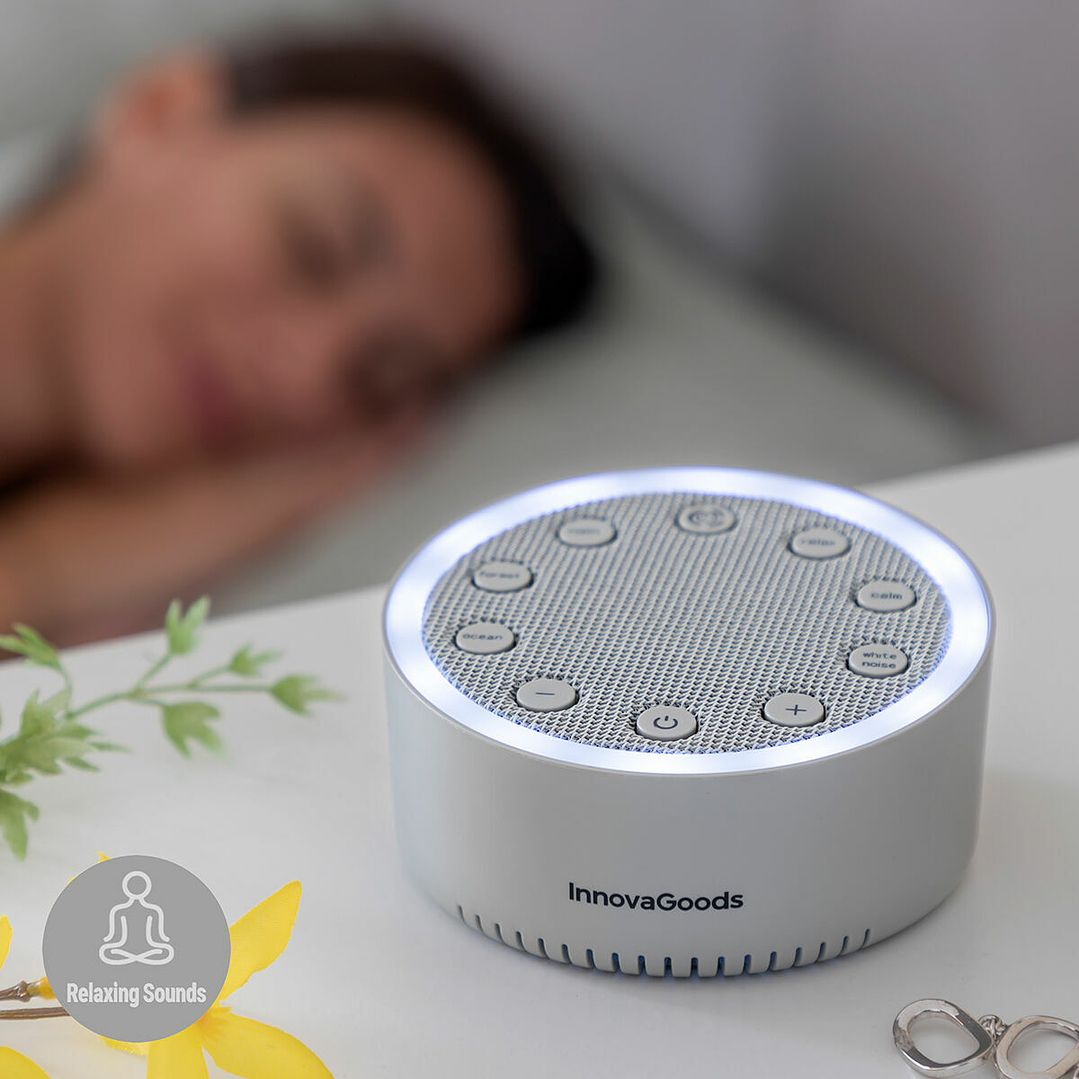 Máquina de Ruido Blanco para Dormir Slewel InnovaGoods – Relajación, Sueño y Luz Guiada 1