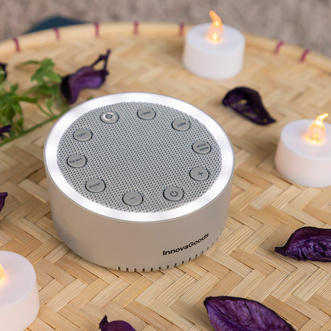 Máquina de Ruido Blanco para Dormir Slewel InnovaGoods – Relajación, Sueño y Luz Guiada 11